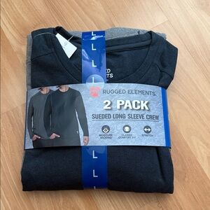 Rugged Elements 2-Pack Sueded Long Sleeve Crew - Dark Gray/Charcoal